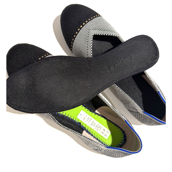 Rothy’s The Flat Size 9 Black Cap Round Toe Washable Eco Friendly Slip Ons - Picture 7 of 10